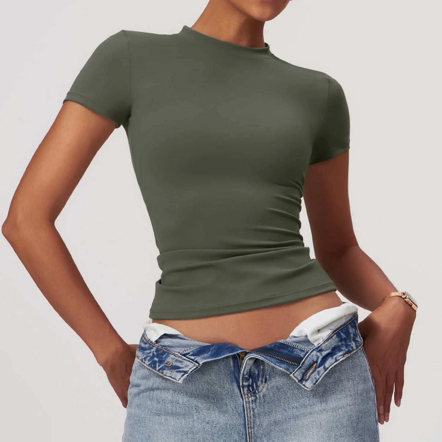 Womens Short Sleeve Gym Top
