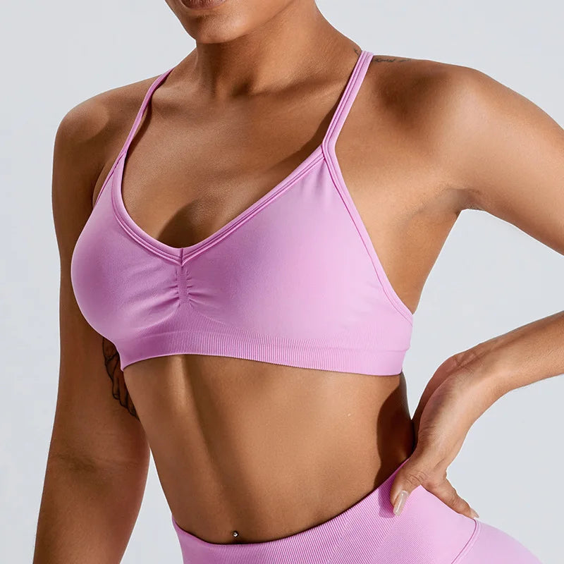 Womens Seamless Push up Sports Bra