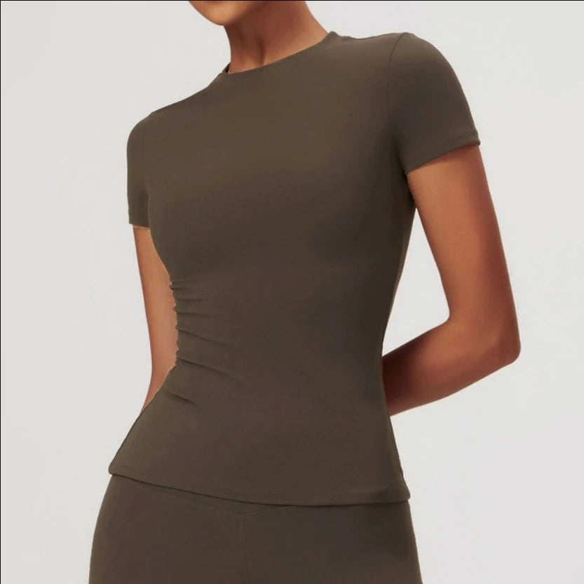 Womens Short Sleeve Gym Top