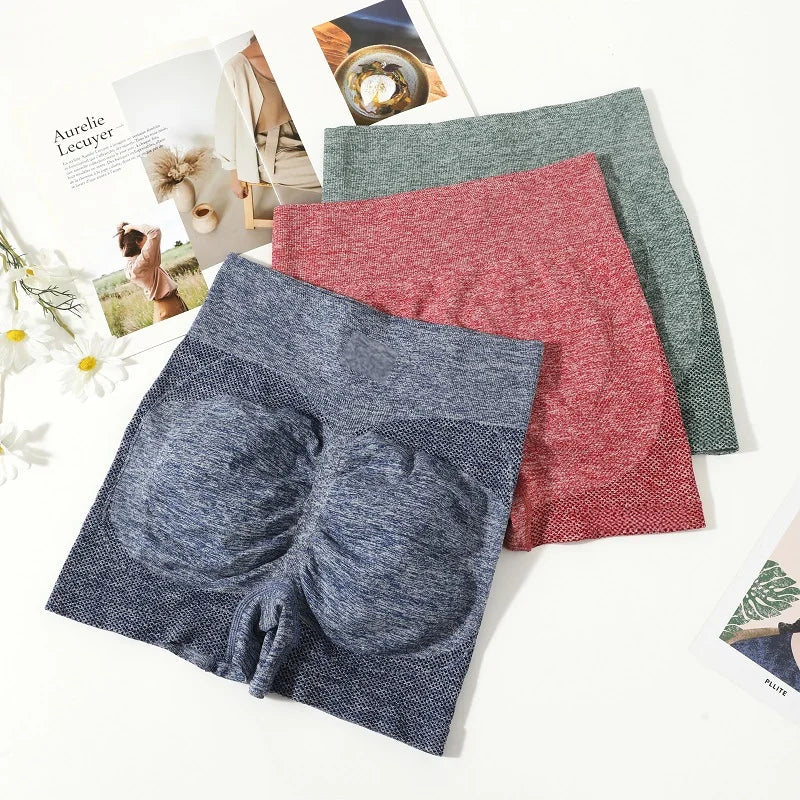 Womens Elasticity High Waist Yoga Shorts