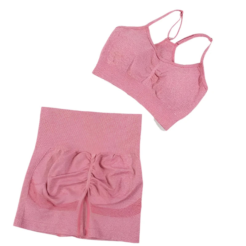 Womens  2PCS Yoga Set Gym bra + Yoga Shorts