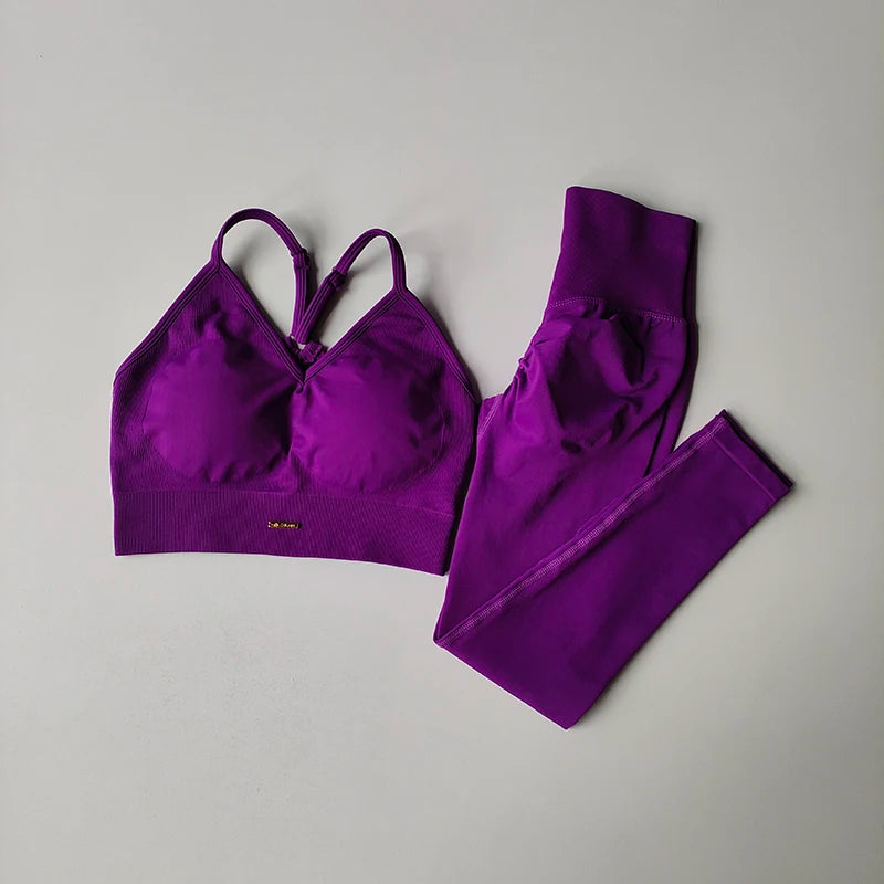 Womens Seamless Sports Bra + Yoga Pants