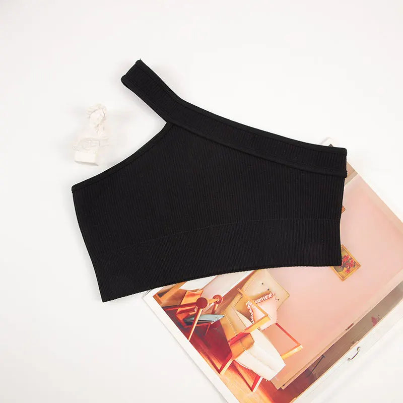 Womens 2pc Yoga Set Asymmetric Tank Top + Yoga Pants