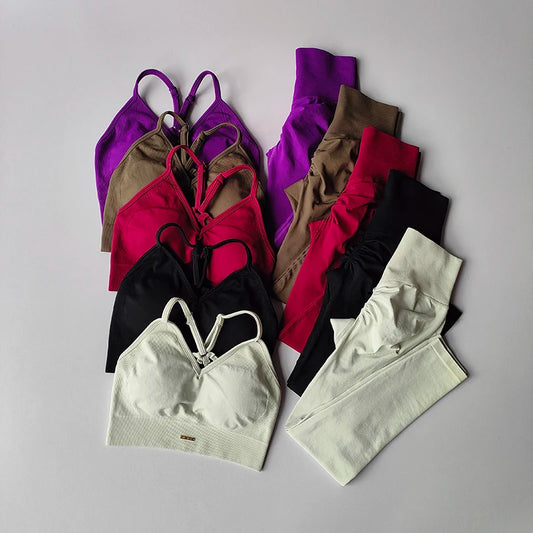 Womens Seamless Sports Bra + Yoga Pants