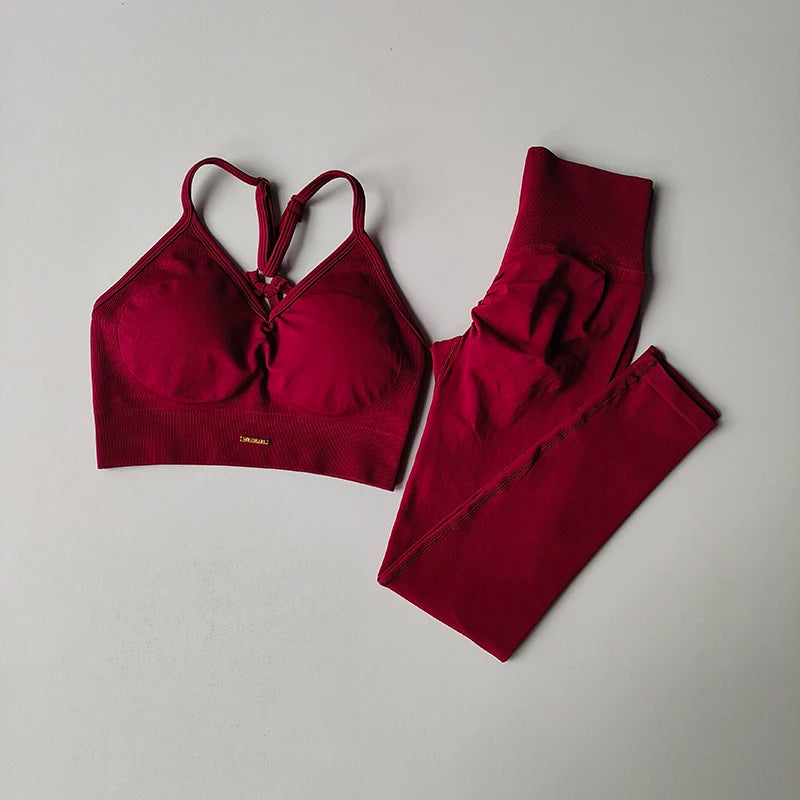 Womens Seamless Sports Bra + Yoga Pants