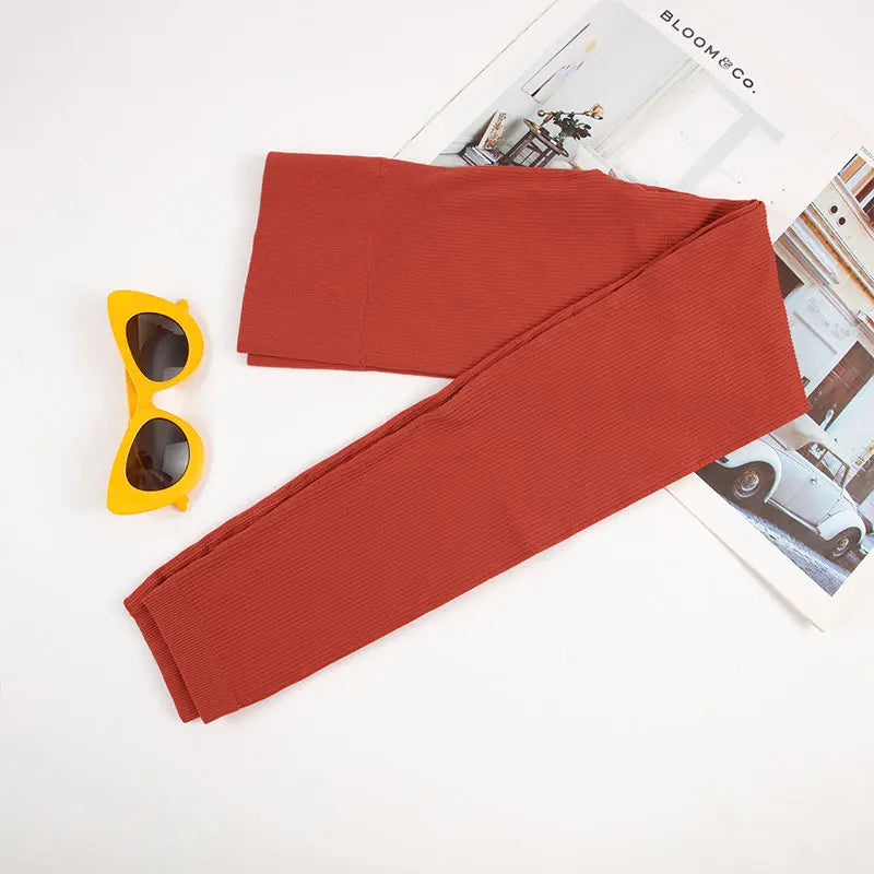 Womens 2pc Yoga Set Asymmetric Tank Top + Yoga Pants