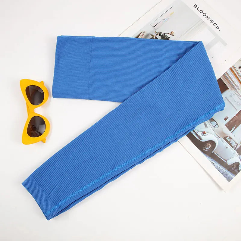 Womens 2pc Yoga Set Asymmetric Tank Top + Yoga Pants